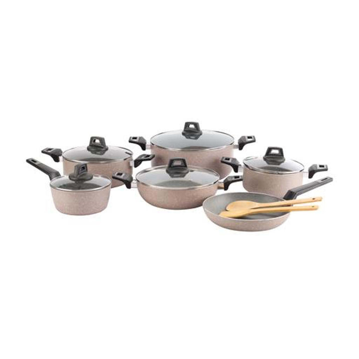 Marble Non - Stick Cookware Set 13pcs - Souk Al RasCookware Sets