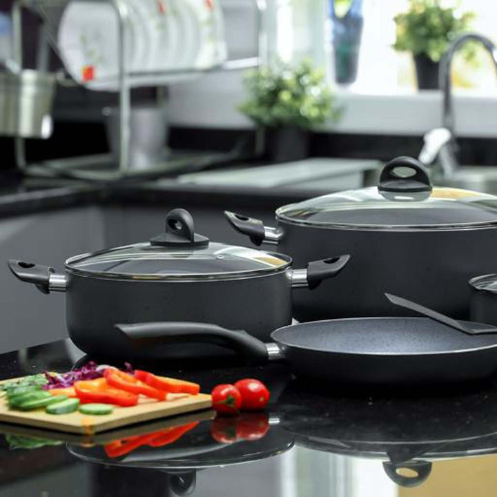 Marble Non - Stick Cookware Set 8pc - Souk Al RasKitchen & Dining