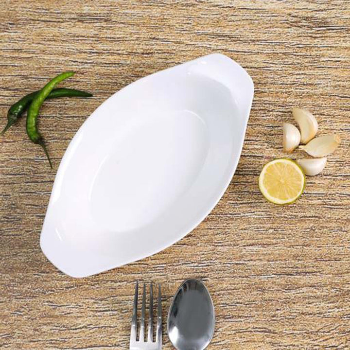 Melamine Eared Oval Tray, Dishwasher Safe, Ideal for Serving 23cm - Souk Al RasBowls