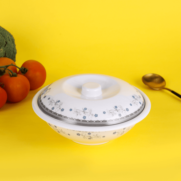 Melamine Serving Bowl with Lid Portable & Lightweight 22CM - Souk Al RasServeware