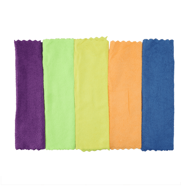 Microfiber Cloth Set, High - Quality Cleaning Cloths 5Pcs 30x35CM - Souk Al RasTable Linens