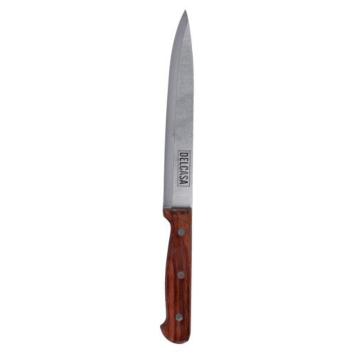 Multi - Purpose Kitchen Knife with Wooden Handle - Perfect for Cutting Meat, Vegetables and More - Features Stainless Steel Blade and Meat Cleaver Design 17.78cm - Souk Al RasKitchen Knives