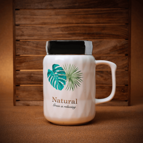 New Bone Travel Mug with Vinyl Cover, Portable & Leak - Resistant 400ML - Souk Al RasDrinkware