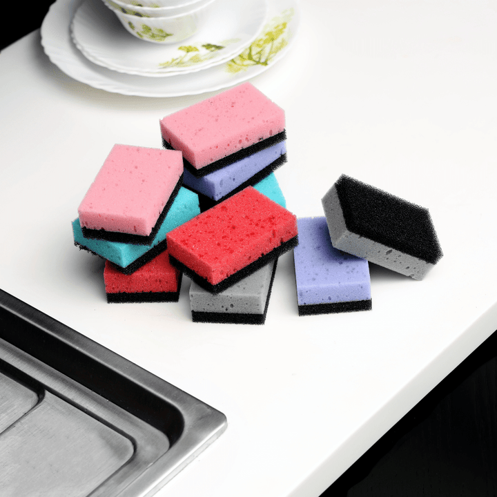 Non - Scratch Sponge Scrubber Set, Double - Sided Scrubbing Sponges 10Pcs - Souk Al RasKitchen Accessories