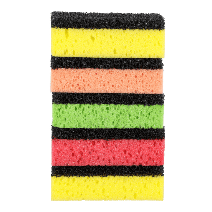 Non - Scratch Sponge Scrubber Set, Double - Sided Scrubbing Sponges 5Pcs - Souk Al RasKitchen Accessories