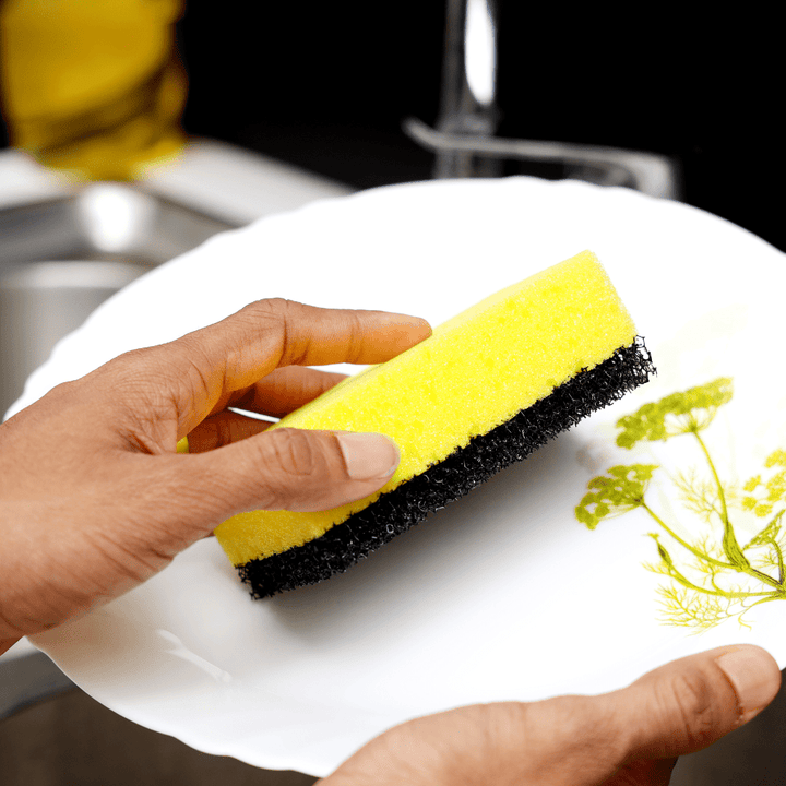 Non - Scratch Sponge Scrubber Set, Double - Sided Scrubbing Sponges 5Pcs - Souk Al RasKitchen Accessories