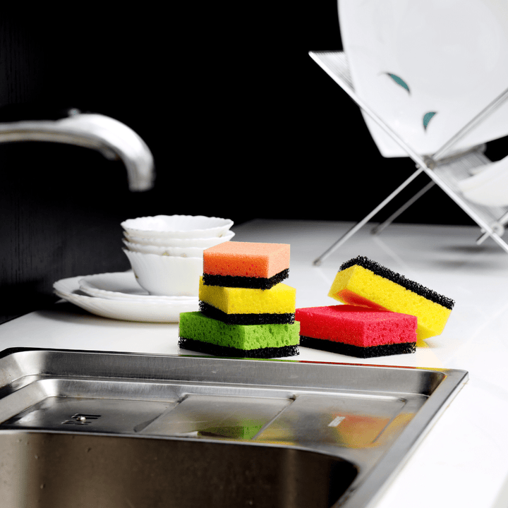 Non - Scratch Sponge Scrubber Set, Double - Sided Scrubbing Sponges 5Pcs - Souk Al RasKitchen Accessories