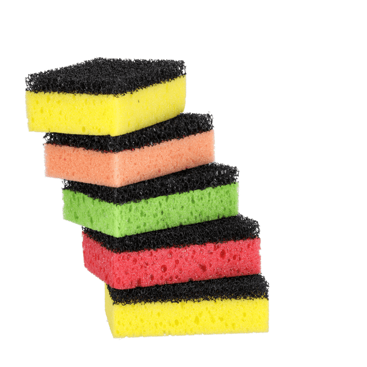 Non - Scratch Sponge Scrubber Set, Double - Sided Scrubbing Sponges 5Pcs - Souk Al RasKitchen Accessories