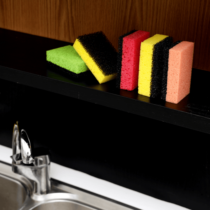 Non - Scratch Sponge Scrubber Set, Double - Sided Scrubbing Sponges 5Pcs - Souk Al RasKitchen Accessories