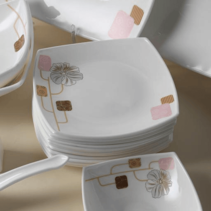 Opal Ware Dinner Set with Floral Design 71 PCS - Souk Al RasDinnerware Sets