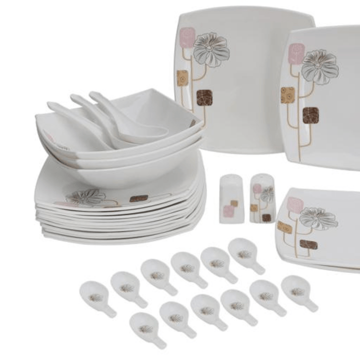 Opal Ware Dinner Set with Floral Design 71 PCS - Souk Al RasDinnerware Sets