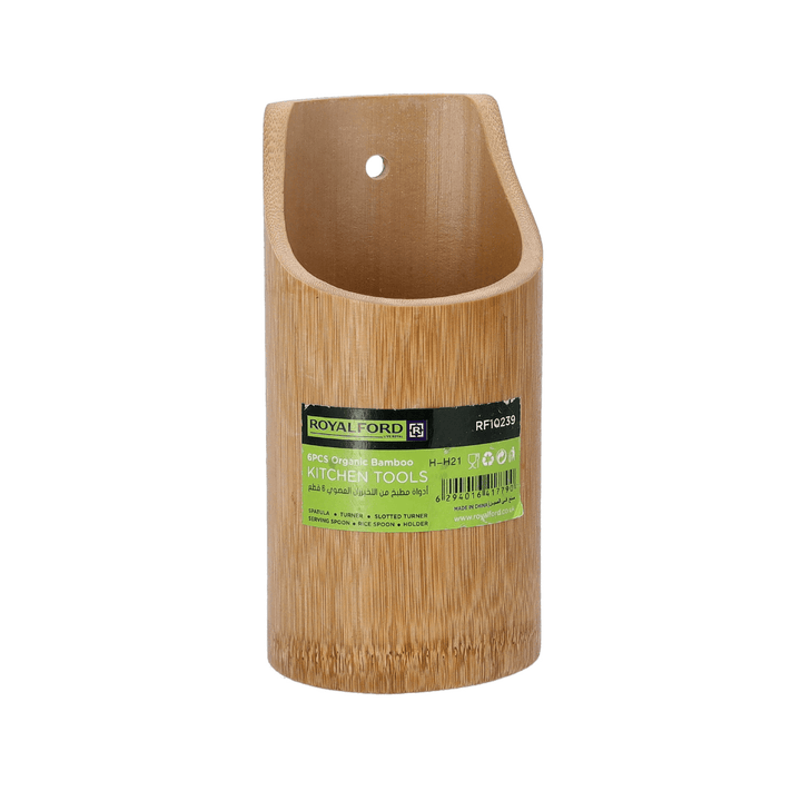 Organic Bamboo Kitchen Tools - Nonstick Utensil Set with Holder - Souk Al RasKitchen Tools