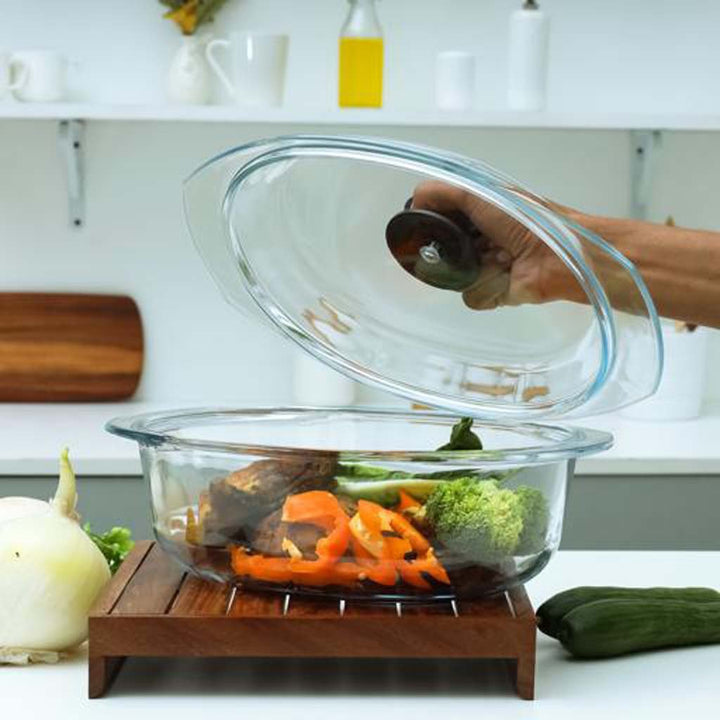 Oval Oven Tray with Lid | 3500ml Non - Stick Baking & Cooking Tray - Souk Al RasBakeware