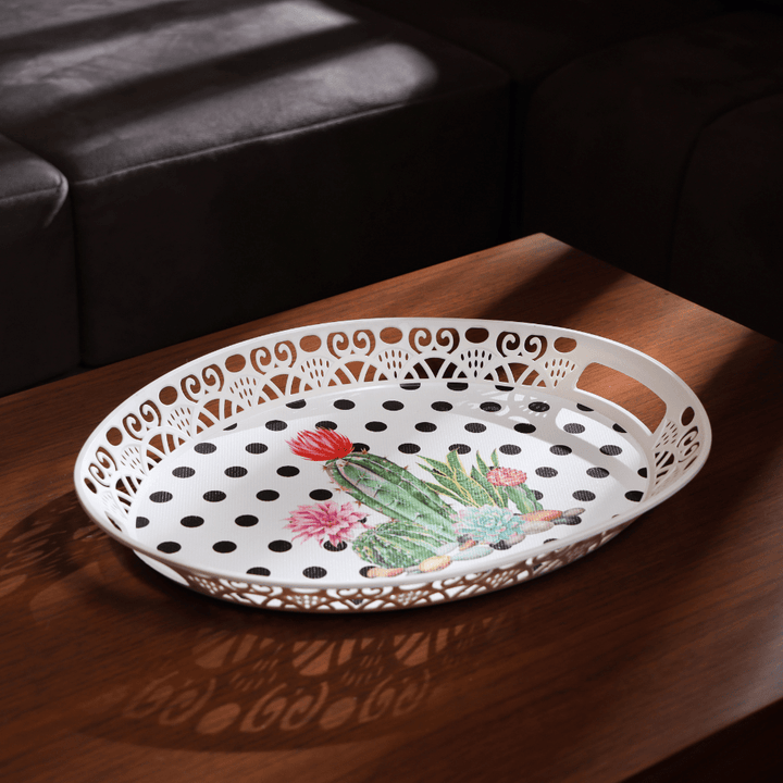 Oval Plastic Tray Serve in style and impress - Souk Al RasServing Dishes Trays & Platters