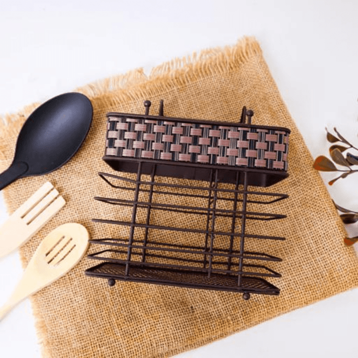 Portable and Lightweight Square Shape Cutlery Rack for Holding Utensils and Plates, also Serves as a Drying Rack - Souk Al RasKitchen Organizers