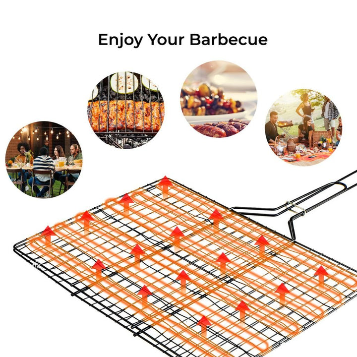 Portable Chromium Plated BBQ Grill,30x40x70CM - Souk Al RasCookware