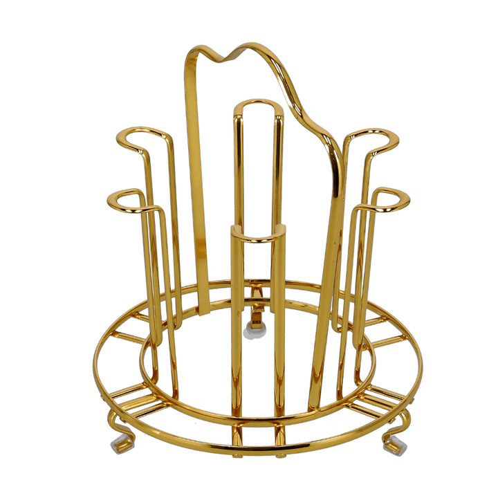 Premium Cup Holder with Drain Board Durable Gold Color - Finish Iron 6 PCS - Souk Al RasAccessories