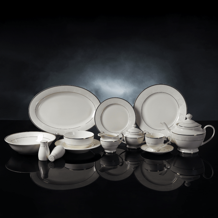 Premium Fine Bone Dinner Set 83pcs - Souk Al RasDinnerware Sets