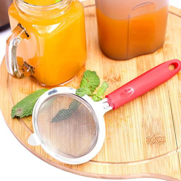 Premium Stainless Steel Tea Strainer with ABS Handle - 24cm Fine Mesh Sieve - Souk Al RasKitchen Tools & Utensils