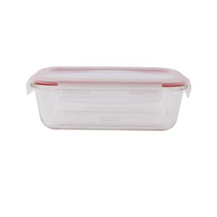 Rectangular Glass Airtight Container with a Brass Lid - 1.5L - Souk Al RasFood Storage Containers