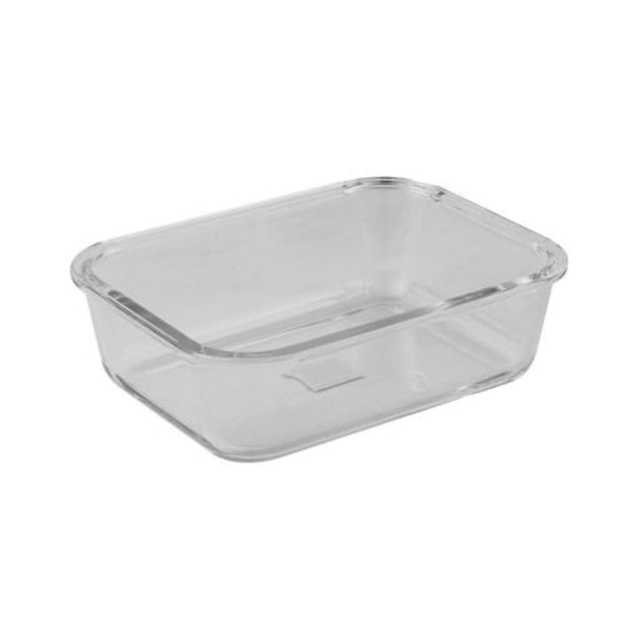 Rectangular Glass Airtight Container with a Brass Lid - 1.5L - Souk Al RasFood Storage Containers