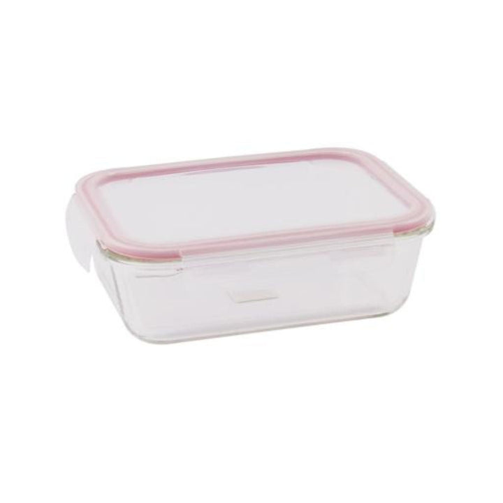 Rectangular Glass Airtight Container with a Brass Lid - 1.5L - Souk Al RasFood Storage Containers