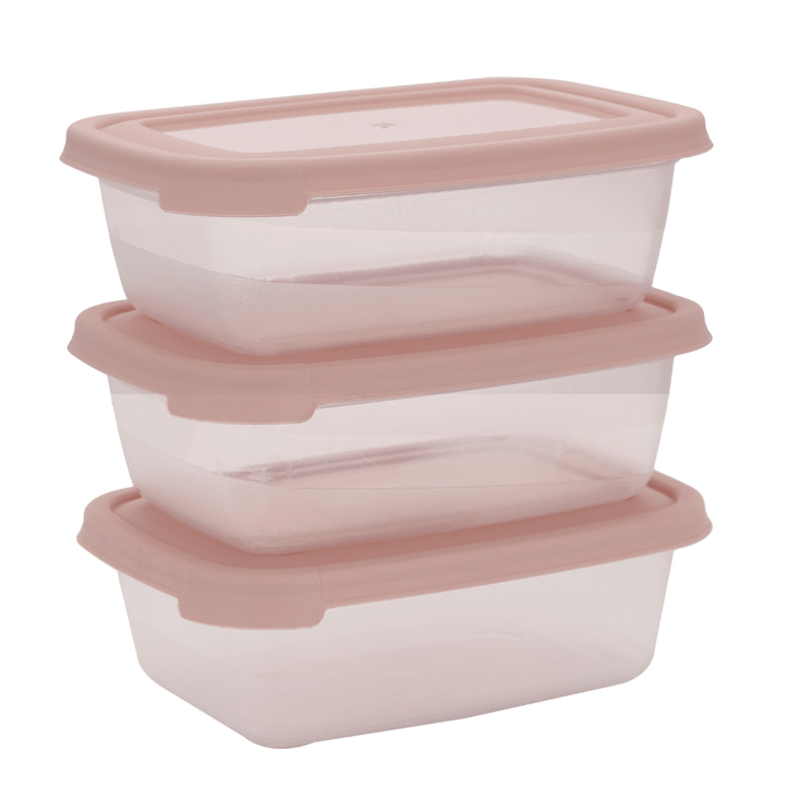 Rectangular Storage Container, Set of 3Pcs, 600ML - Souk Al RasFood Containers & Lunch Boxes