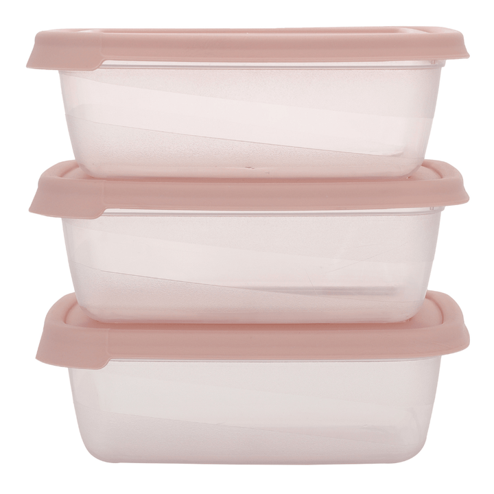 Rectangular Storage Container, Set of 3Pcs, 600ML - Souk Al RasFood Containers & Lunch Boxes