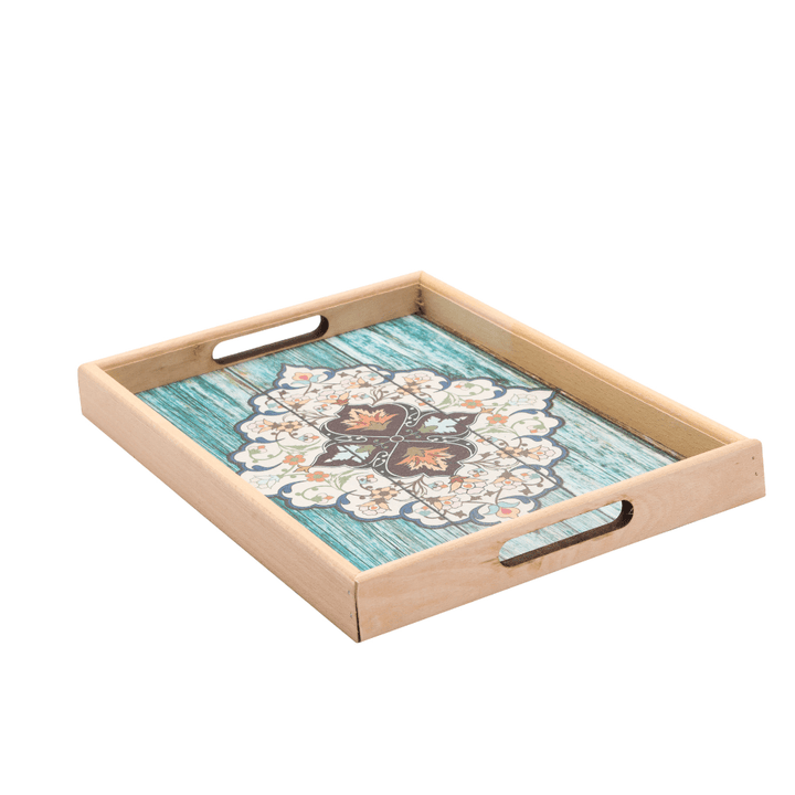 Rectangular Wood Tray 42x32CM | Durable Serving Tray | Elegant Design - Souk Al RasServing Trays