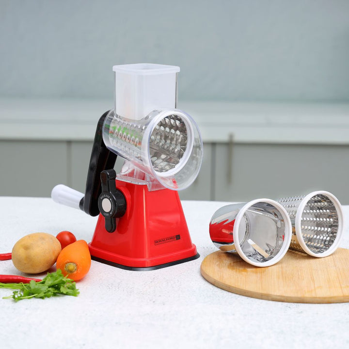 Rotary Grater Interchangeable 3 Blades|Made from Durable Stainless Steel|Manual Operation - Souk Al RasGraters, Peelers & Slicers