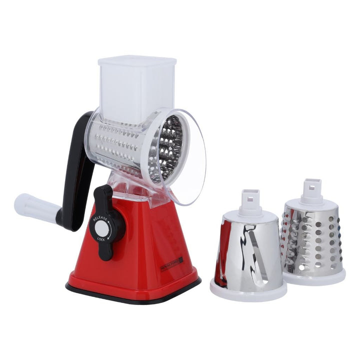 Rotary Grater Interchangeable 3 Blades|Made from Durable Stainless Steel|Manual Operation - Souk Al RasGraters, Peelers & Slicers