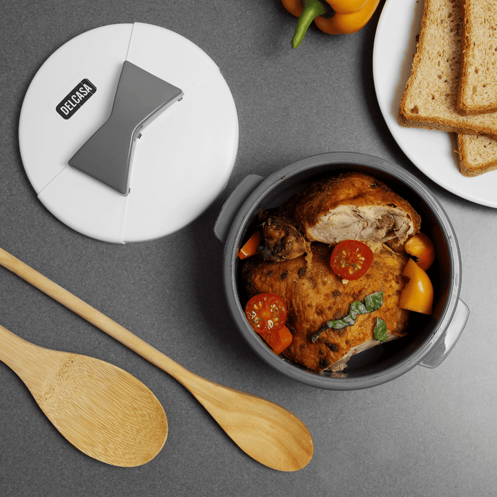 Round Casserole with Lid, Break - Resistant Polymer Plastic Container 1500ML - Souk Al RasHot Pot & Casserole