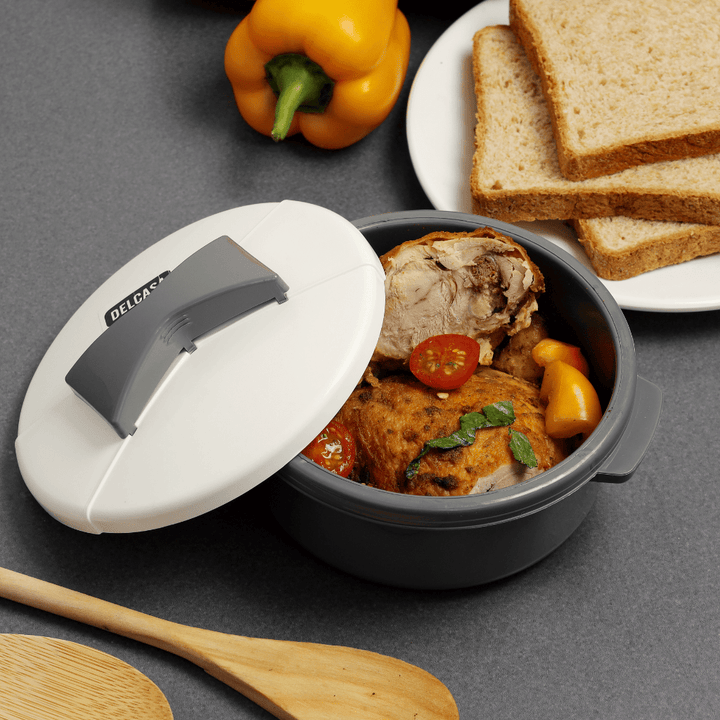 Round Casserole with Lid, Break - Resistant Polymer Plastic Container 1500ML - Souk Al RasHot Pot & Casserole