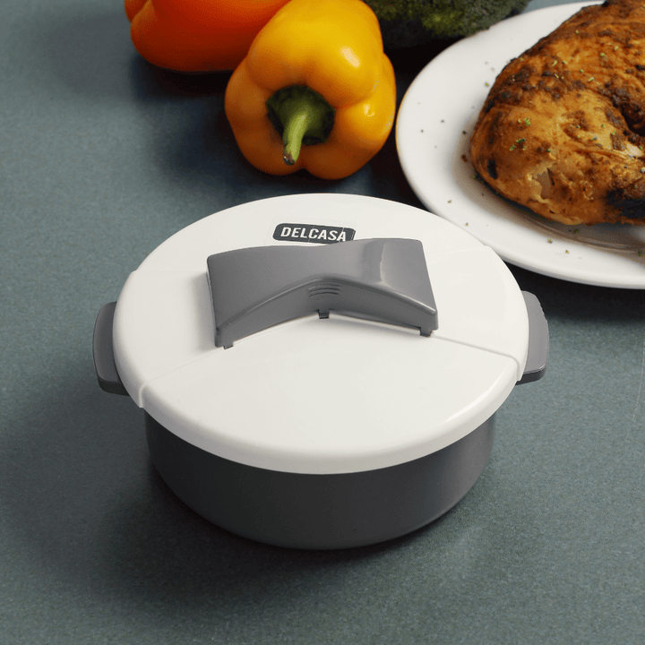 Round Casserole with Lid, Break - Resistant Polymer Plastic Container 1500ML - Souk Al RasHot Pot & Casserole