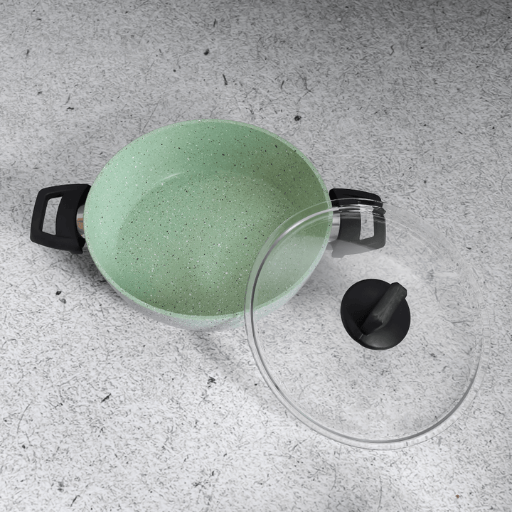 Scoria Granite Coated Cookware Set, Aluminium Pot and Pan 9pcs - Souk Al RasCookware Sets