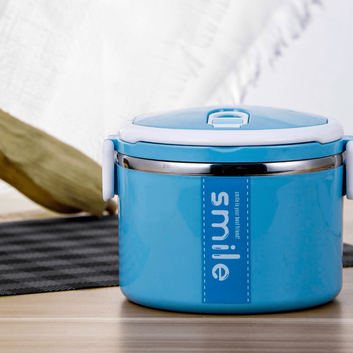 Single Layer Round Lunch Box Leak - Proof & Airtight Lid Food Storage Container 1000ML - Souk Al RasFood Storage Containers