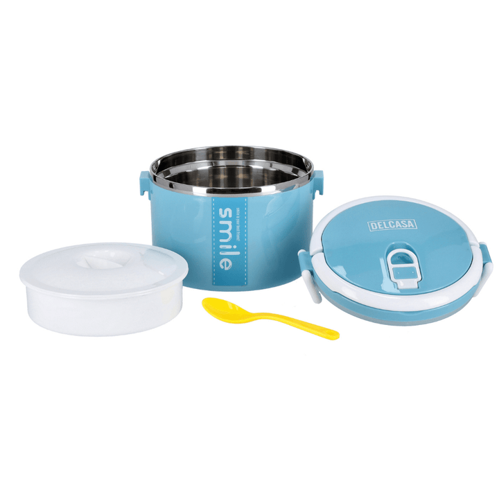 Single Layer Round Lunch Box Leak - Proof & Airtight Lid Food Storage Container 1000ML - Souk Al RasFood Storage Containers