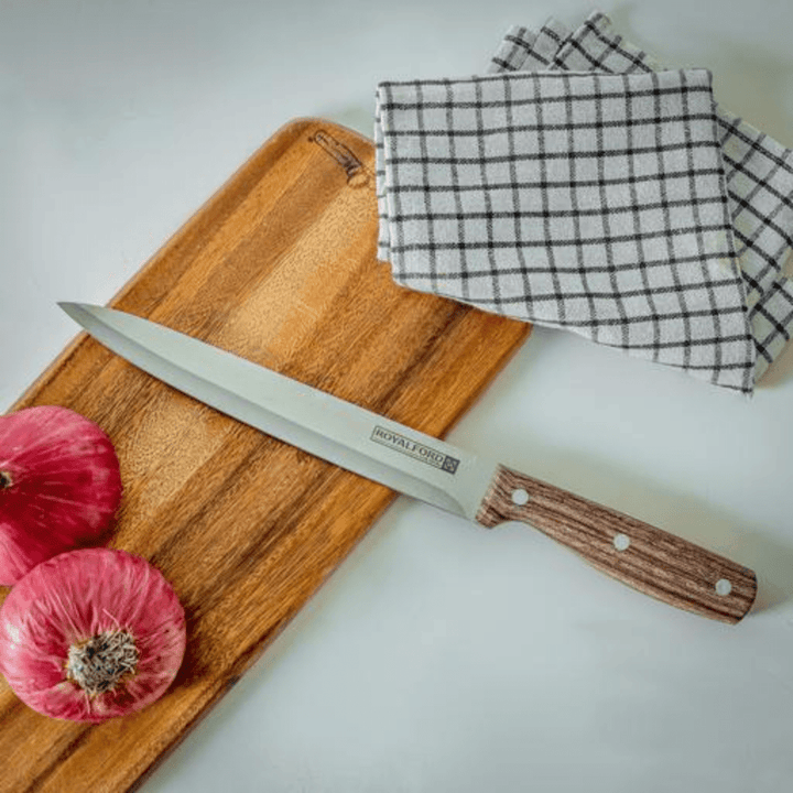 Slicer Knife - Wooden Handle, All - Purpose, Ultra - Sharp Kitchen Knife 20CM - Souk Al RasCutlery & Flatware