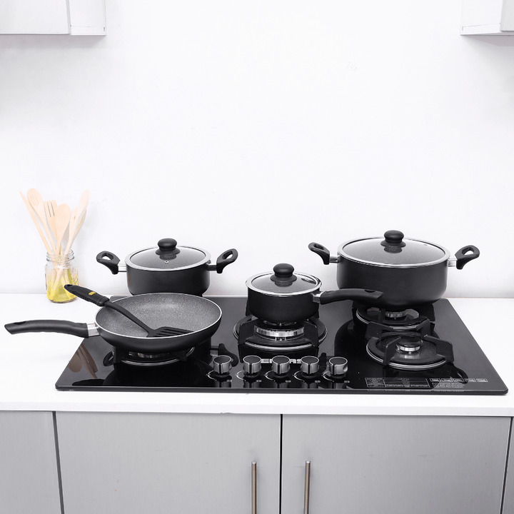 Smart Granite Coated Cookware Set, For Gas, Induction & Ceramic Hobs, 9Pcs - Souk Al RasCookware Sets