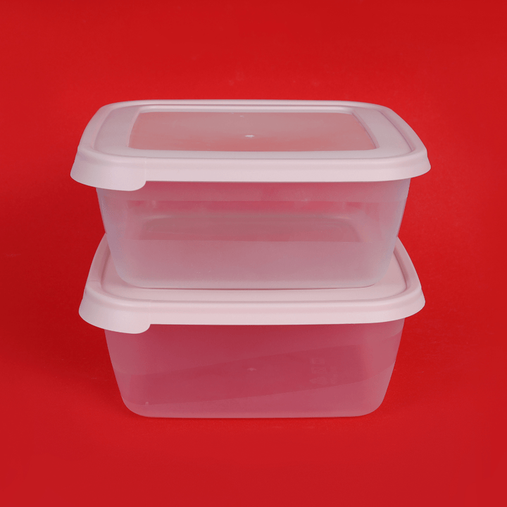 Square Storage Box Set of 2Pcs, 2500ML - Souk Al RasFood Containers & Lunch Boxes