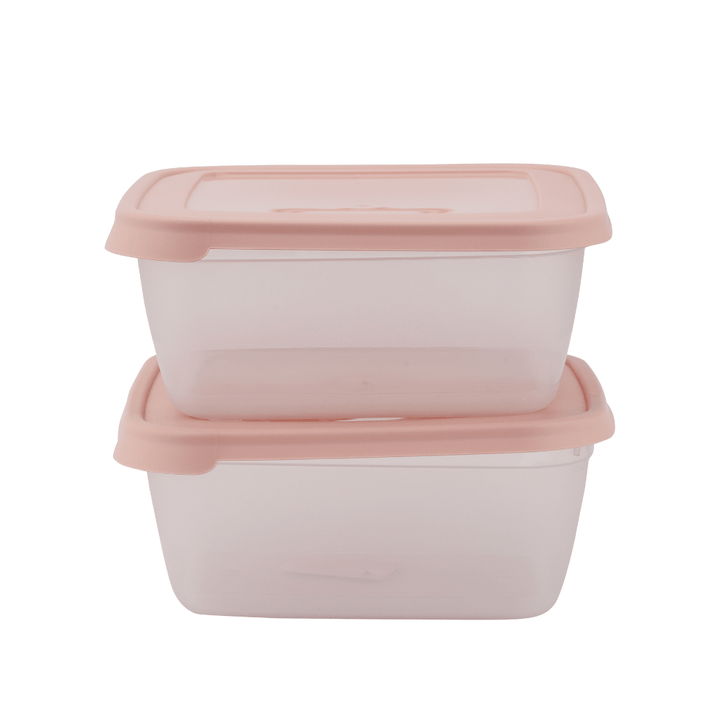 Square Storage Box Set of 2Pcs, 2500ML - Souk Al RasFood Containers & Lunch Boxes