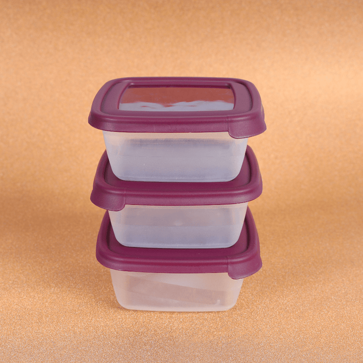 Square Storage Container, Set of 3Pcs, 900ML - Souk Al RasFood Containers & Lunch Boxes