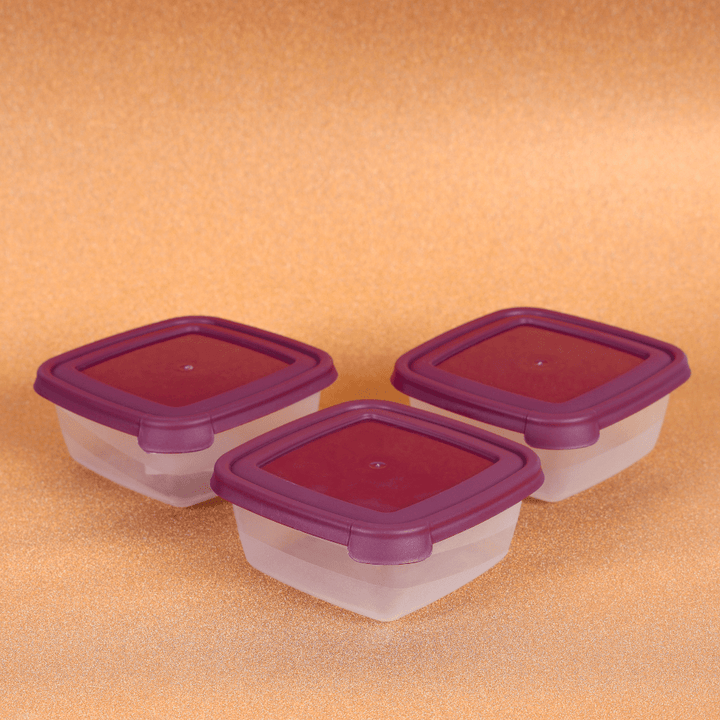 Square Storage Container, Set of 3Pcs, 900ML - Souk Al RasFood Containers & Lunch Boxes