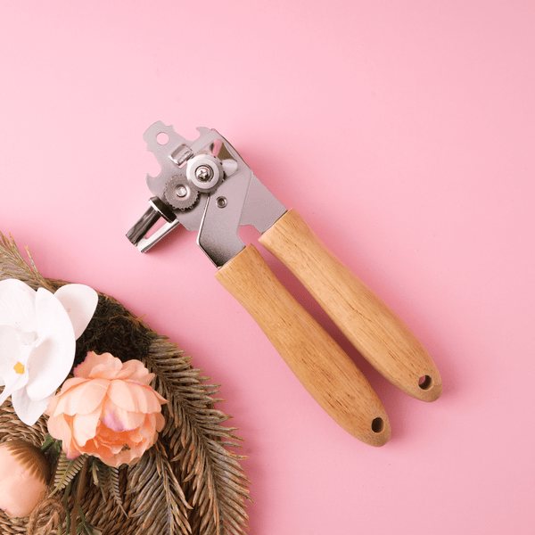 Stainless Steel Can Opener With Wooden Handle - Souk Al RasKitchen Accessories