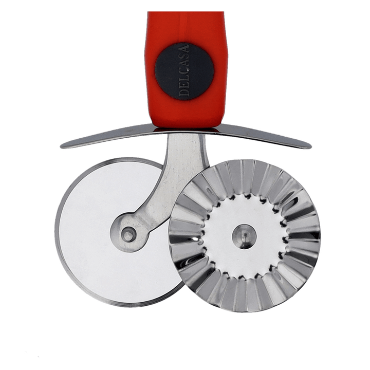 Stainless Steel Double Pizza Cutter Silver and Red 29X8.3 CM - Souk Al RasKitchen Accessories