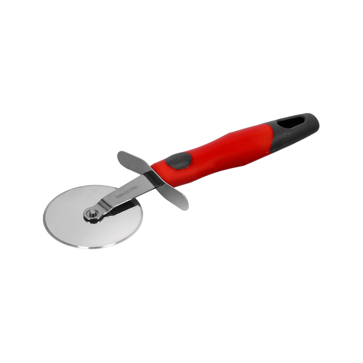 Stainless Steel Durable Pizza Cutter Silver and Red 21.5X7.5 CM - Souk Al RasCooking untensils