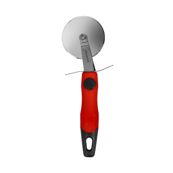 Stainless Steel Durable Pizza Cutter Silver and Red 21.5X7.5 CM - Souk Al RasCooking untensils