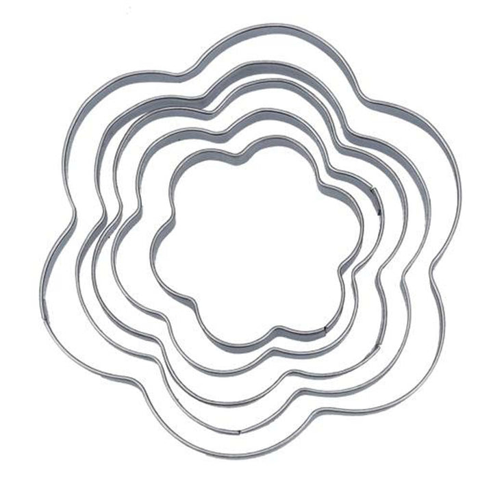 Stainless Steel Flower Shaped Cookie Cutters | Sharp Bottom Edge | Food Grade | Durable & Lightweight 5pcs - Souk Al RasKitchen Tools & Utensils