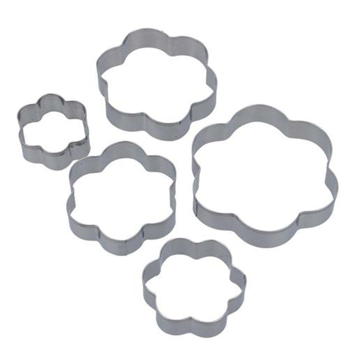 Stainless Steel Flower Shaped Cookie Cutters | Sharp Bottom Edge | Food Grade | Durable & Lightweight 5pcs - Souk Al RasKitchen Tools & Utensils