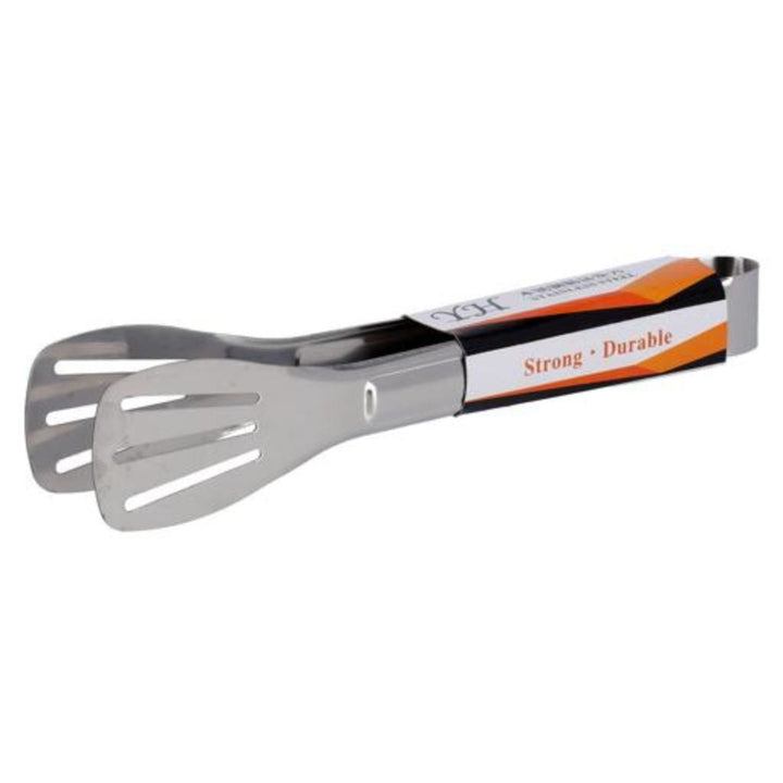 Stainless Steel Food Tongs | Non - Slip & Easy Grip Handle - Heat Resistant, Food Grade Utensil for Cooking, Serving, Barbecue, Buffet, Salad, Ice & Oven - Souk Al RasKitchen & Dining